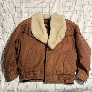 Vintage Adventure Bound by Wilsons Sherpa Flight Bomber Leather Jacket Size M